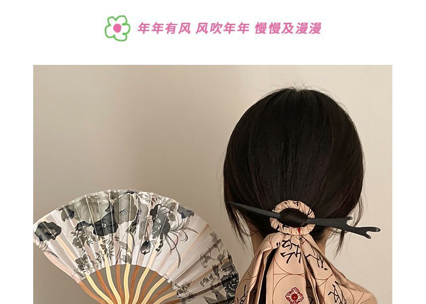 / Character Chinese Traditional Fan Scrunchie Hand