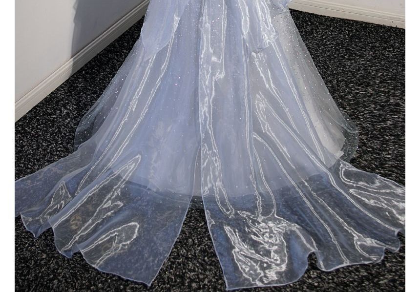 Evening Mesh Mock Beaded A-Line Gown Plain Neck Sleeveless