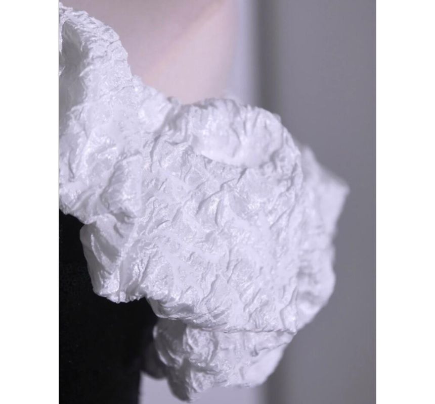 A-Line Bow Tube Gown Tone Evening Ruffle Two Short-Sleeve Sequin Off Shoulder