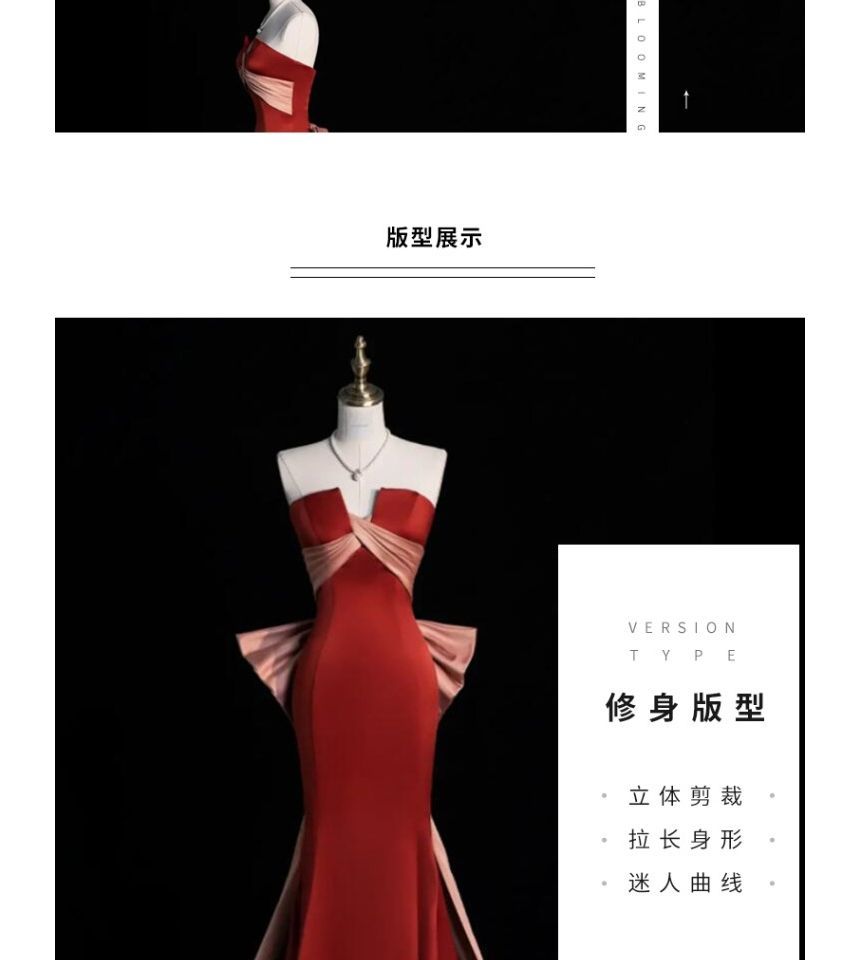 Tube Bow Two Mermaid Cross Evening Criss Gown Tone