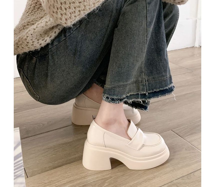 Heel Loafers Platform Chunky
