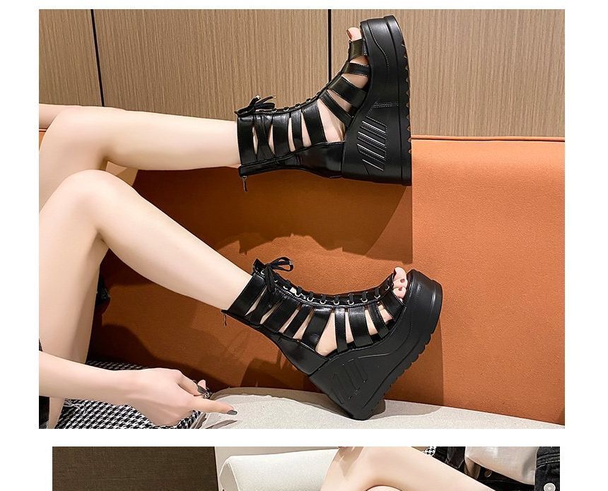 Wedge Lace-Up Sandals Platform Gladiator Heel