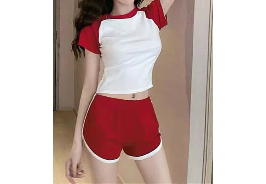 Waist Piped Shorts Elastic