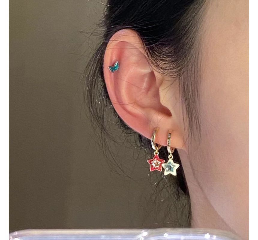 Designs) 6: Set Alloy (Various Earring of Star Dangle