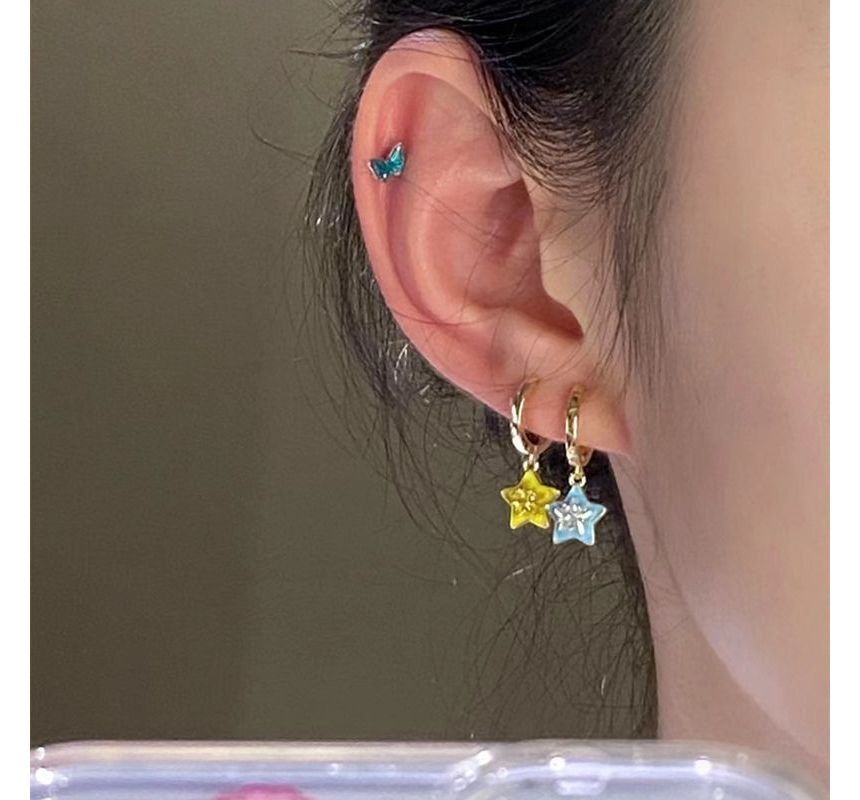 Designs) 6: Set Alloy (Various Earring of Star Dangle