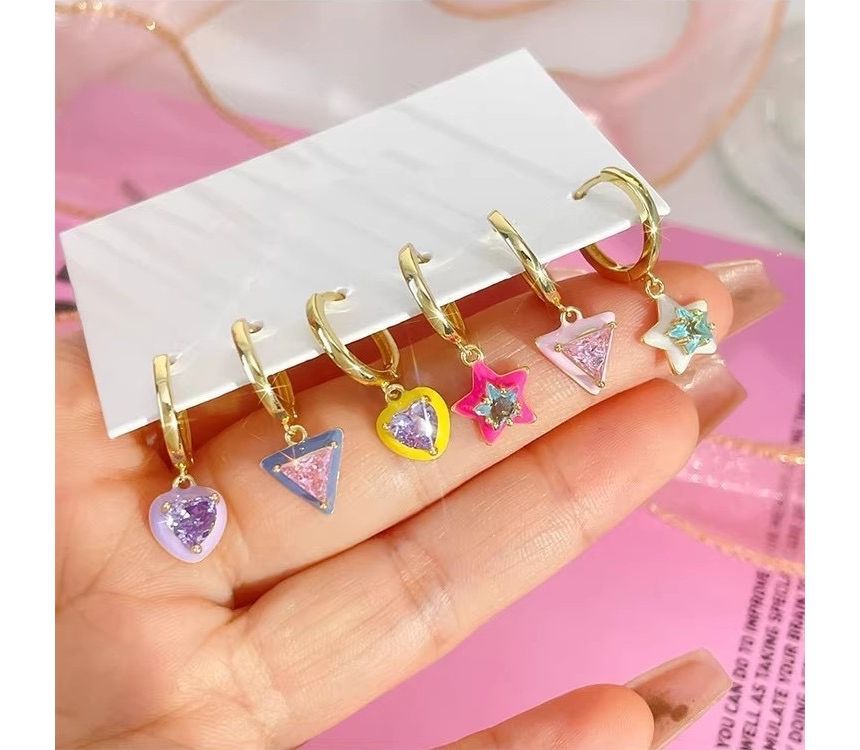Designs) 6: Set Alloy (Various Earring of Star Dangle
