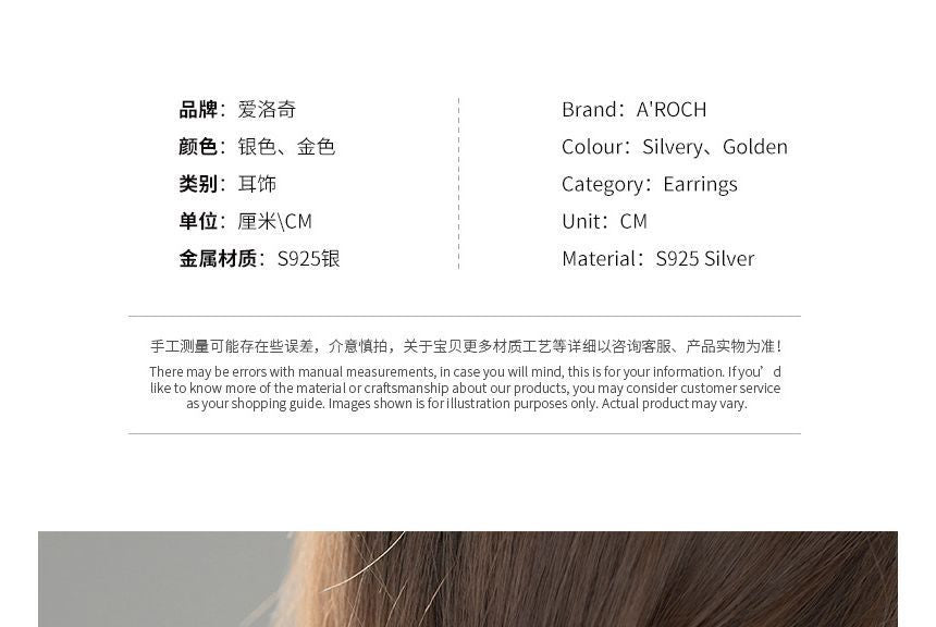 Rhinestone Sterling Silver Hoop Earring