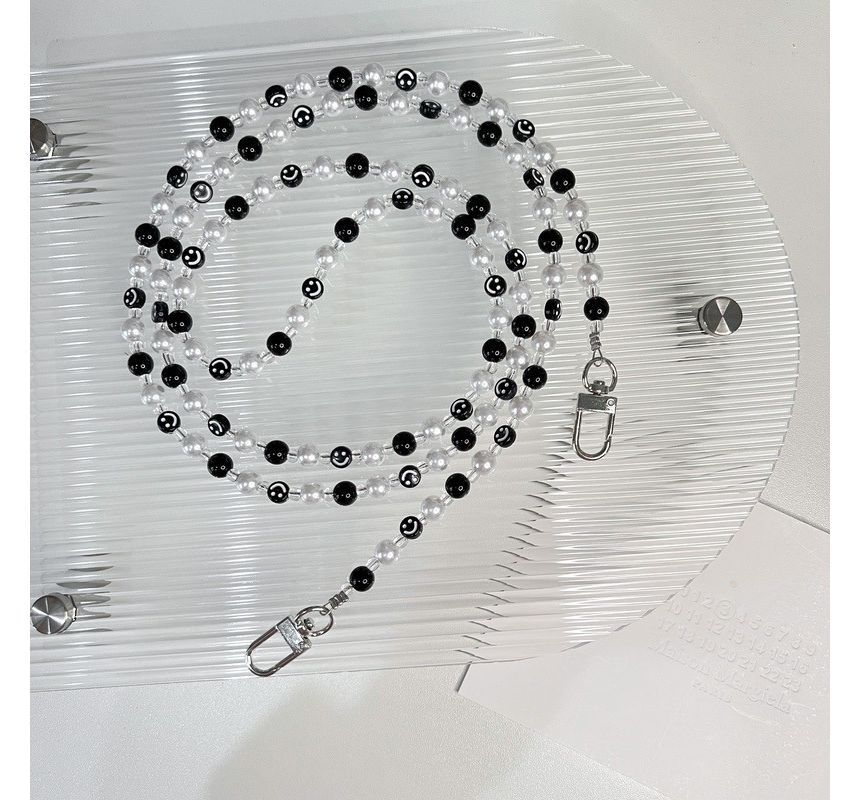 Smiley Phone Faux Pearl Strap