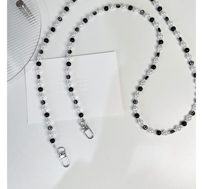 Smiley Phone Faux Pearl Strap