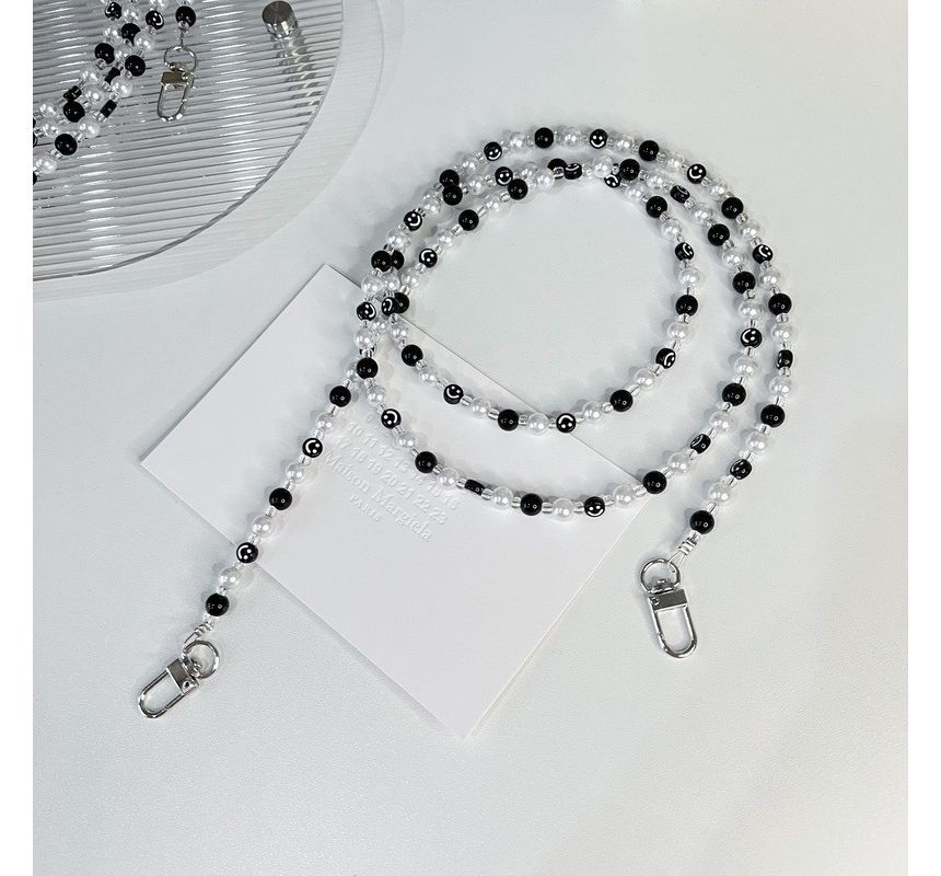 Smiley Phone Faux Pearl Strap