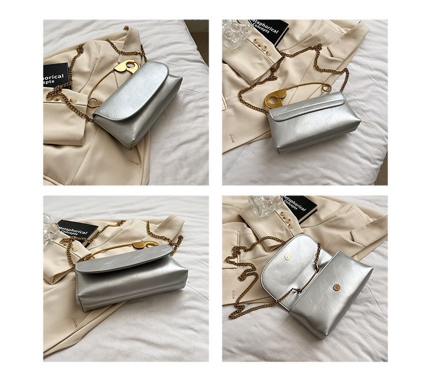 Crossbody Flap Handle Bag Safety Pin