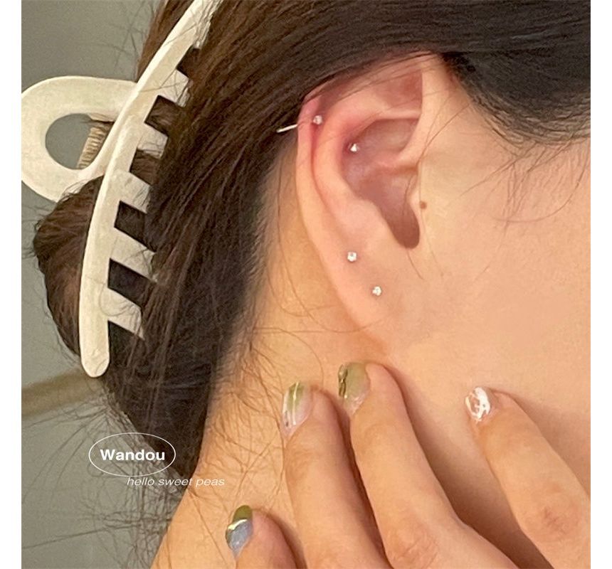 Earring Stud Set: Pair Alloy Rhinestone 2