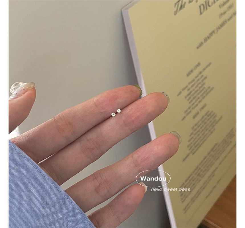 Earring Stud Set: Pair Alloy Rhinestone 2