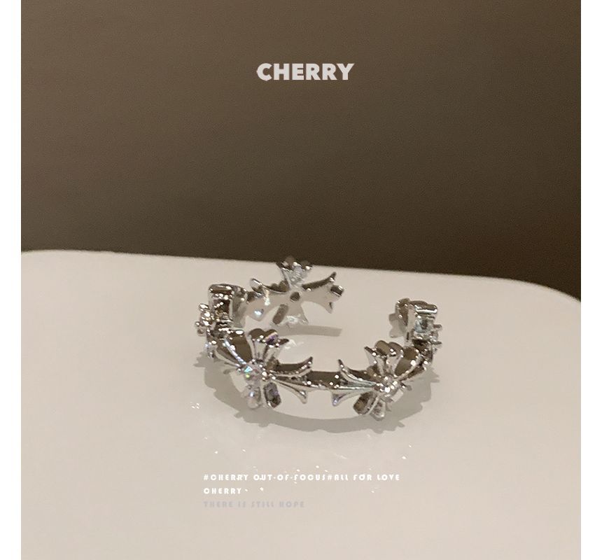 Cross Open Faux / Ring Set Moonstone