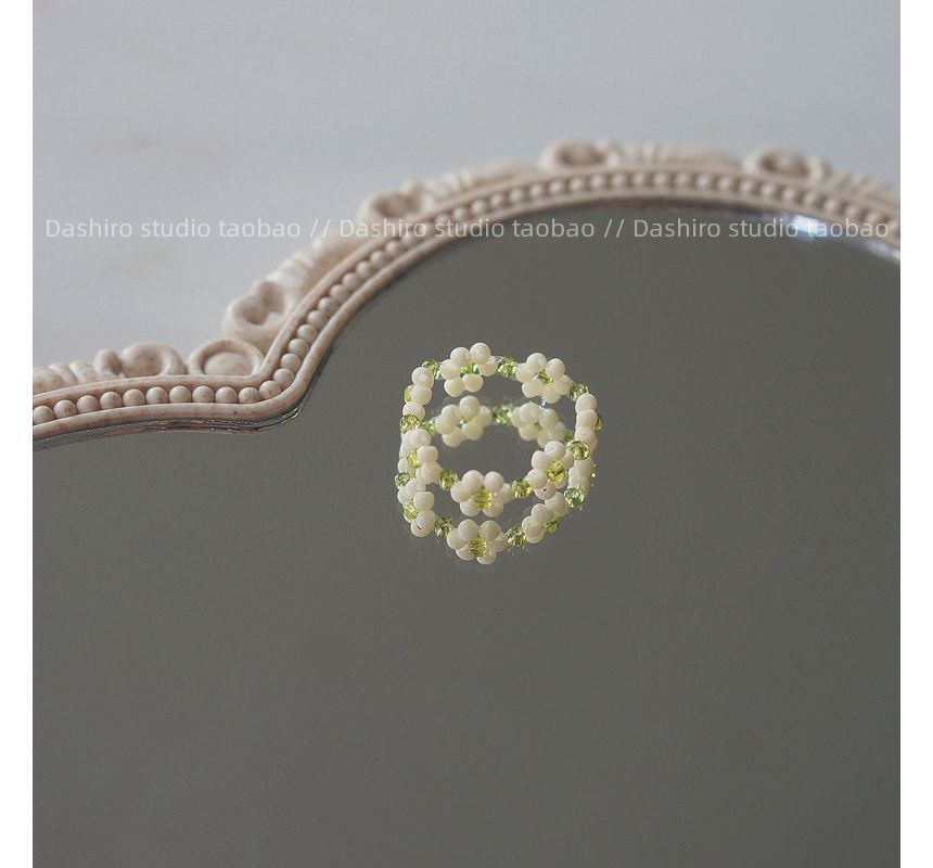 Acrylic Set / Ring Floral Bracelet