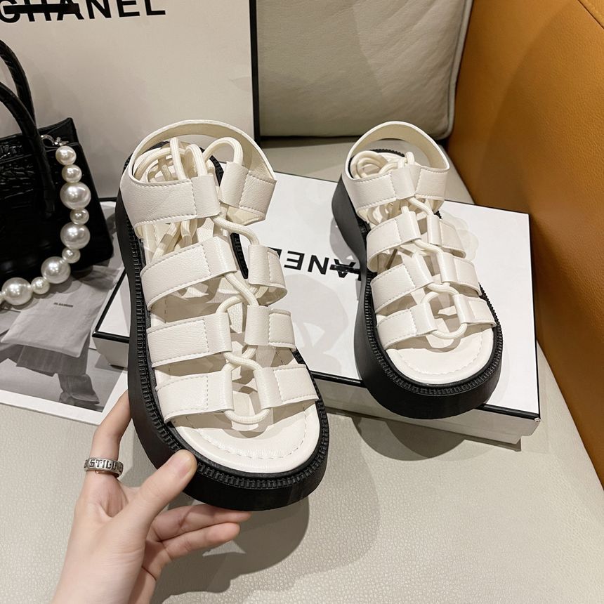 Lace-Up Gladiator Platform Sandals