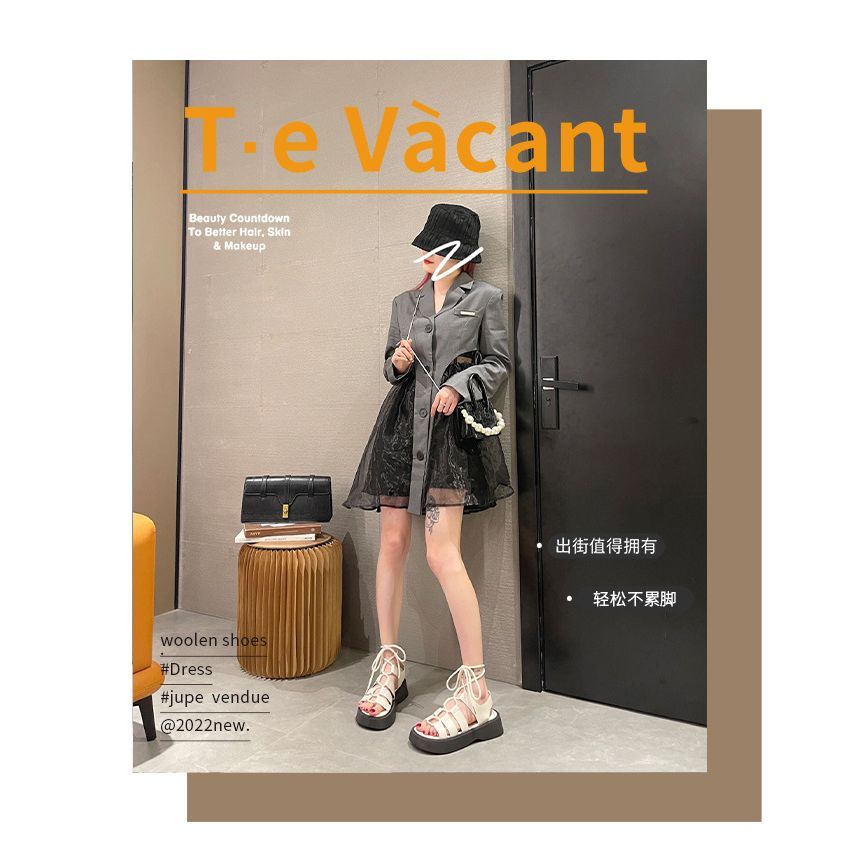 Lace-Up Gladiator Platform Sandals