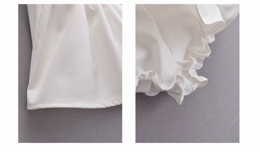 Waist Skirt Plain Mid Mini A-Line bow