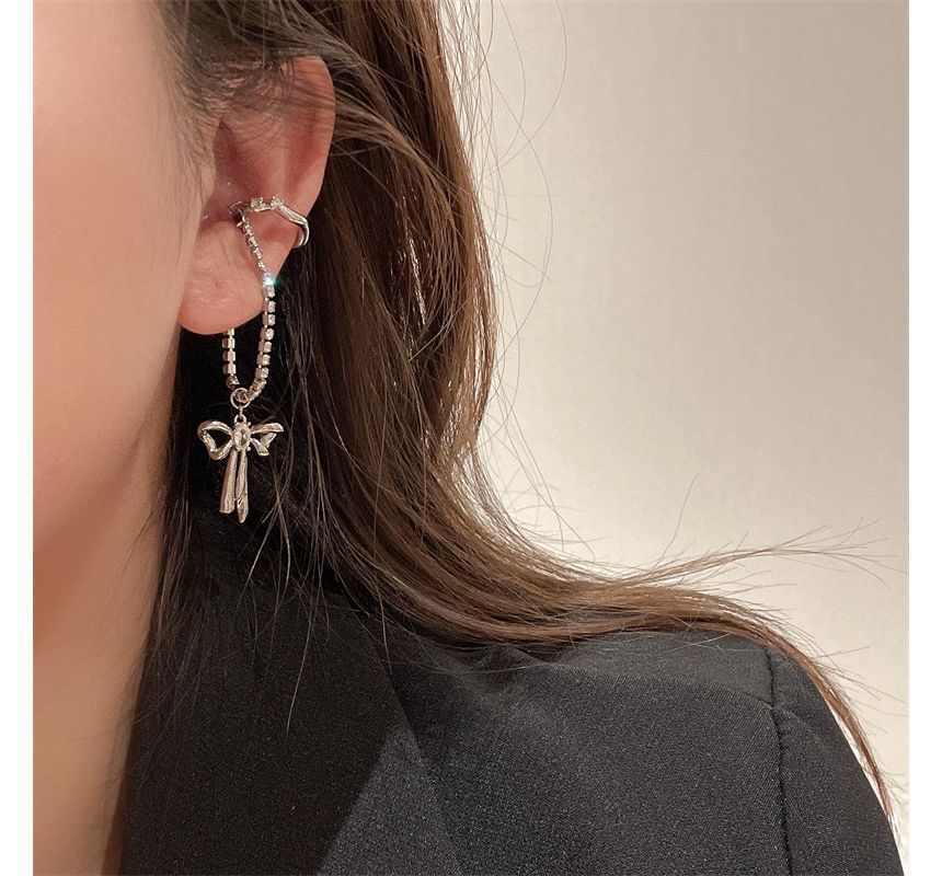 Rhinestone Cuff Bow Ear