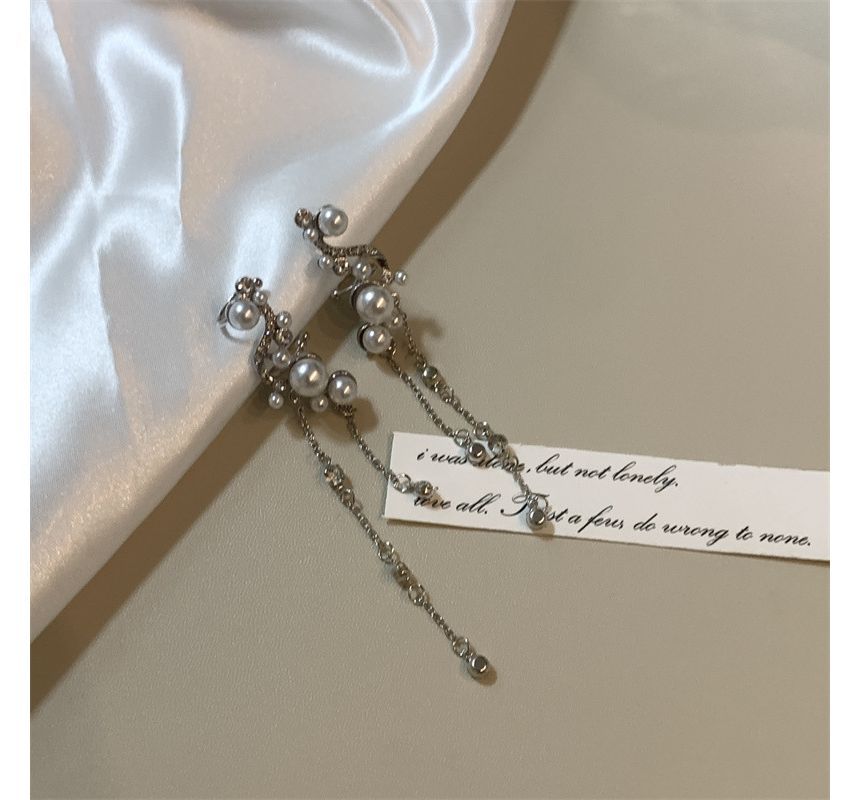 Fringe Rhinestone Faux Cuff Pearl Ear