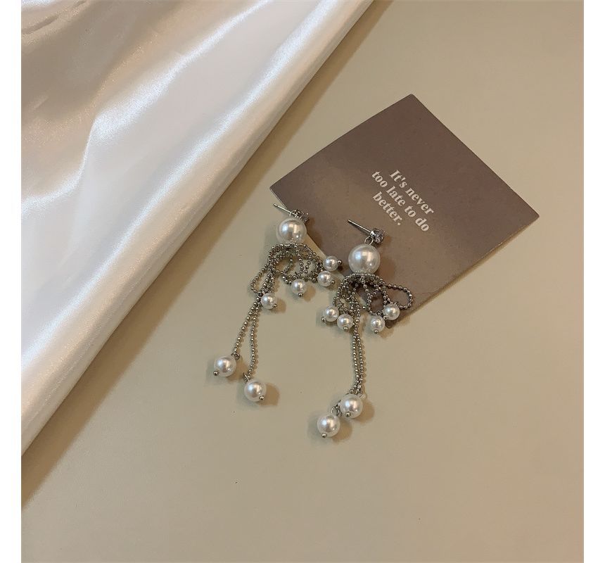 Pearl Fringe Faux Earring Drop