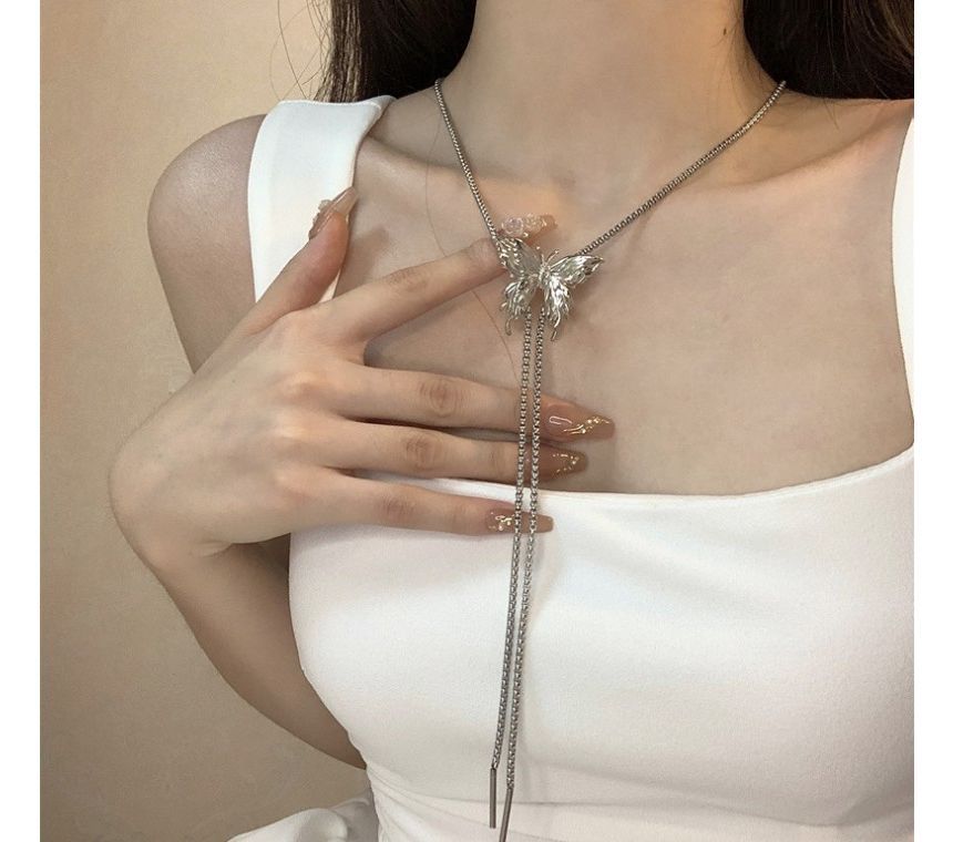 Necklace Lariat Butterfly