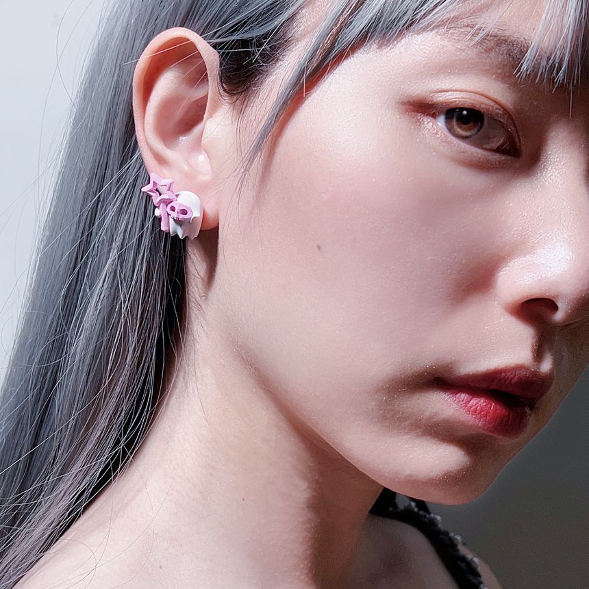 Stud ) Ghost ( Designs Various Earring Silver Sterling Halloween