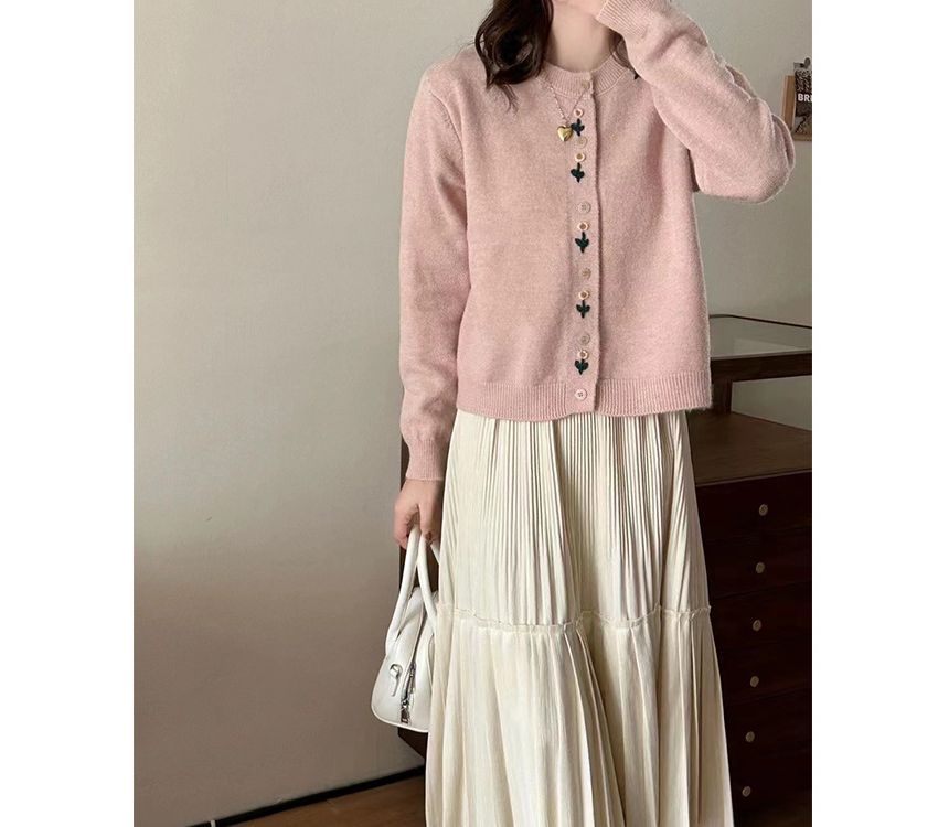 Crew Floral Plain Cardigan Neck