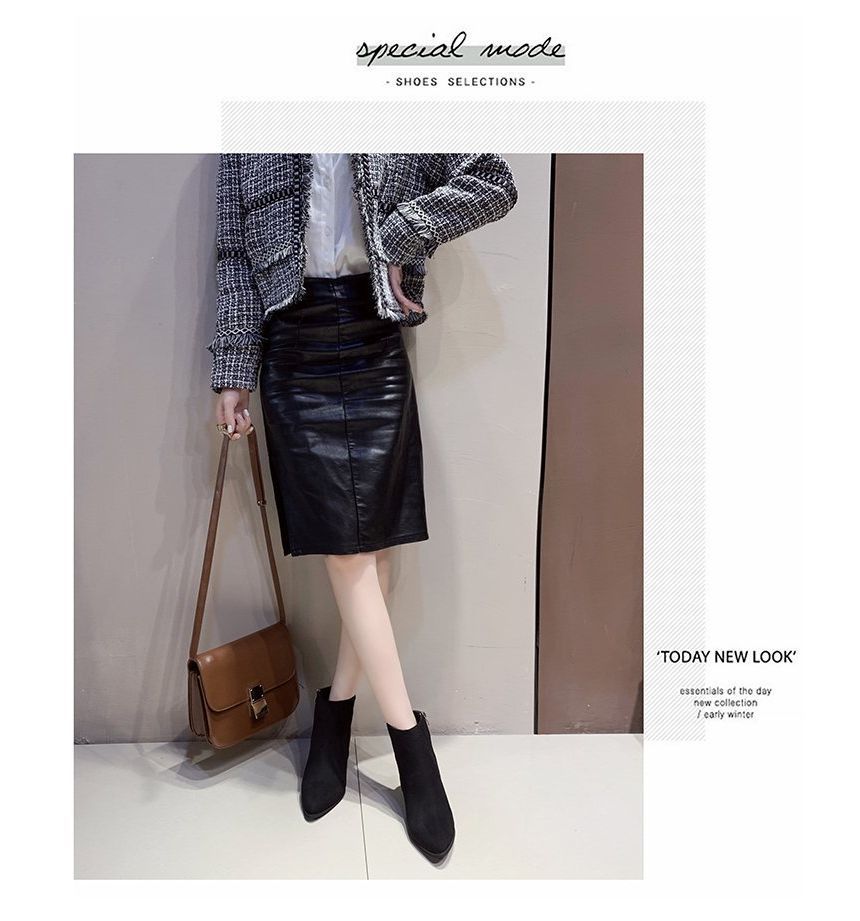 Boots Pointed Chunky Ankle Heel