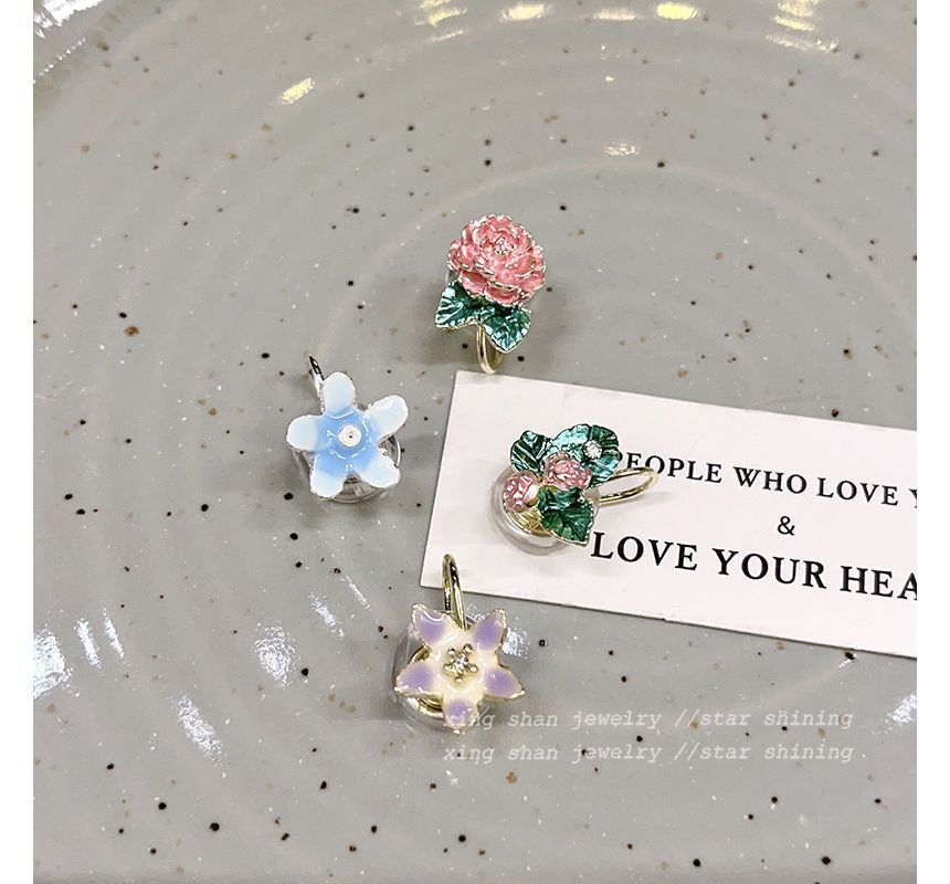 4: (Various Set Designs) Earring of Alloy Floral