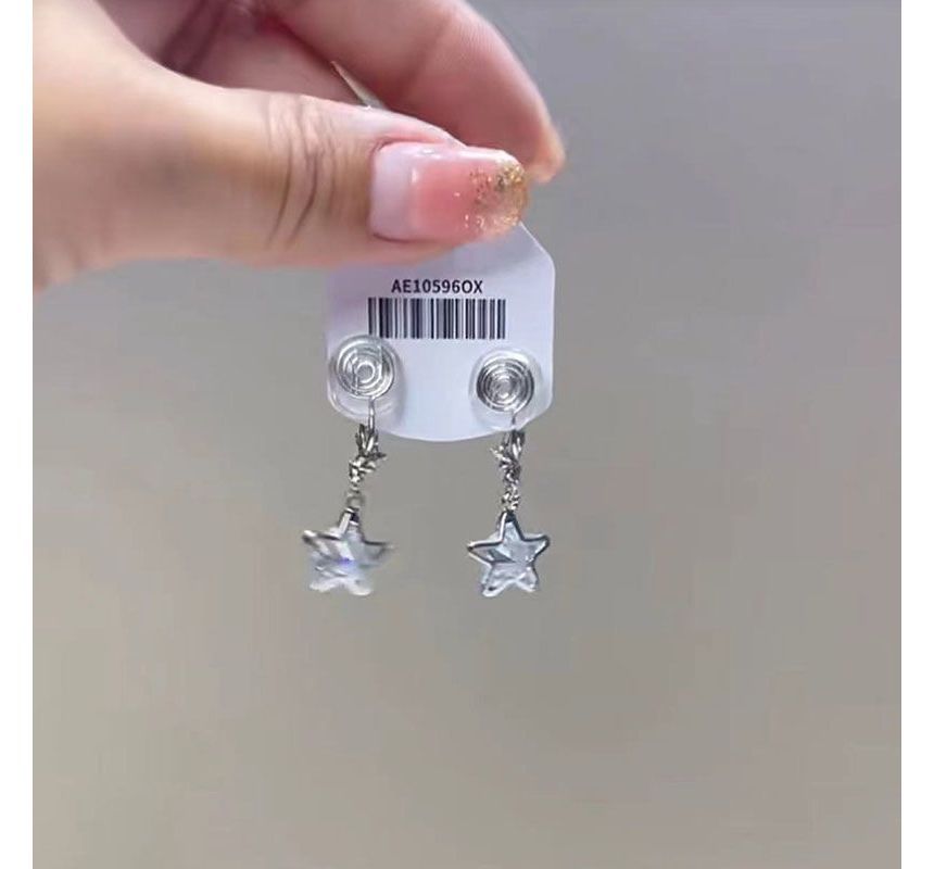 Rhinestone Dangle Alloy Earring Star