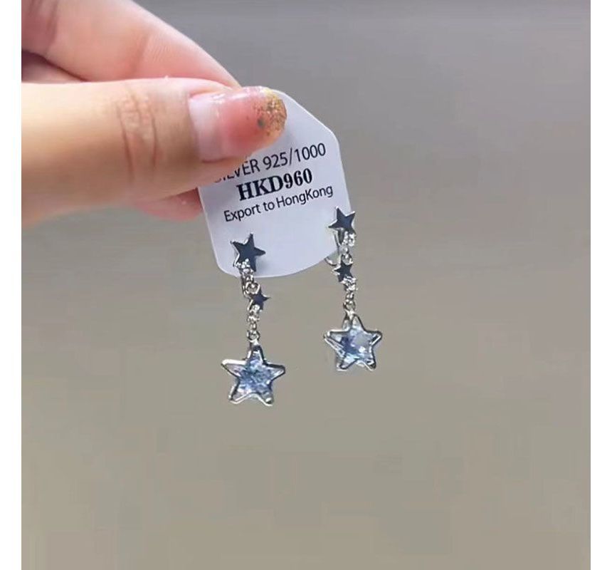 Rhinestone Dangle Alloy Earring Star