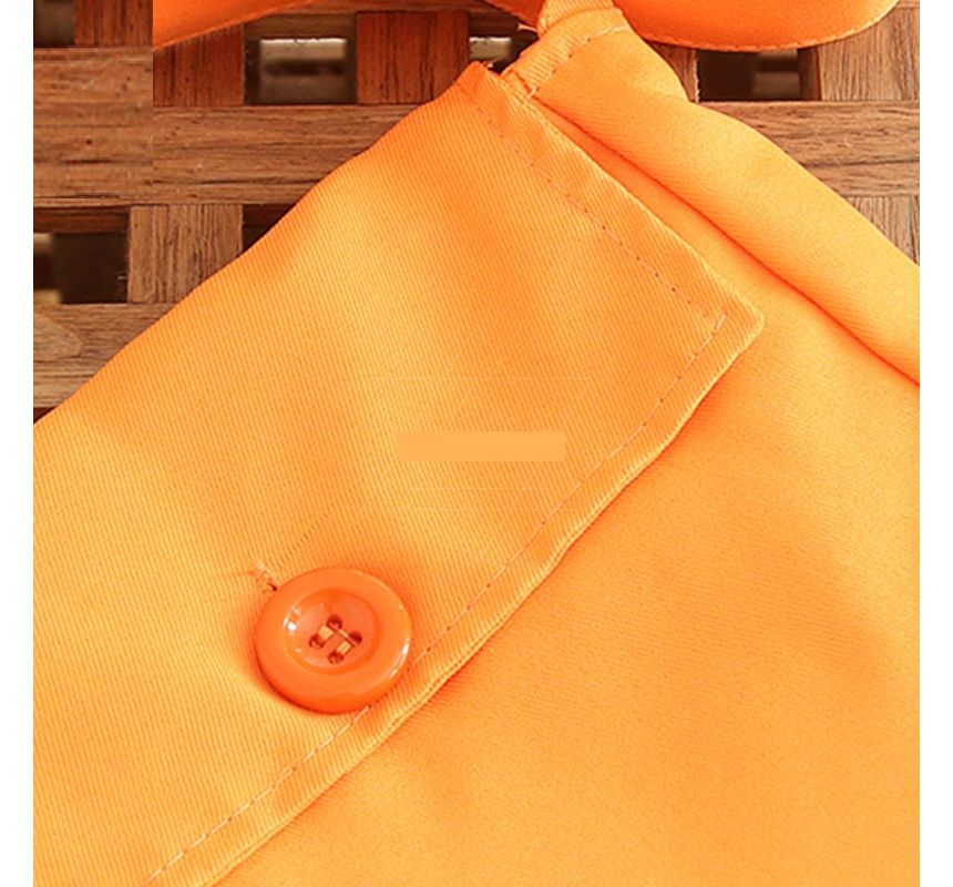 Crossbody Buttoned Pouch Nylon Plain