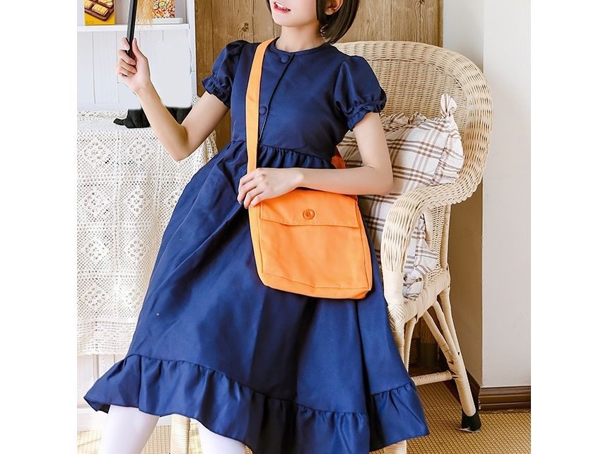 Crossbody Nylon Pouch Plain Buttoned