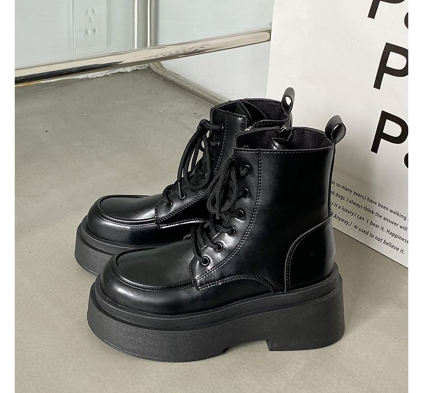 Boots Platform Lace Short Up