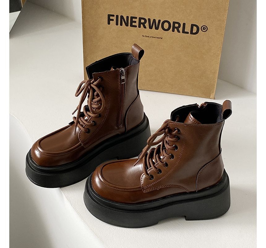 Boots Platform Lace Short Up