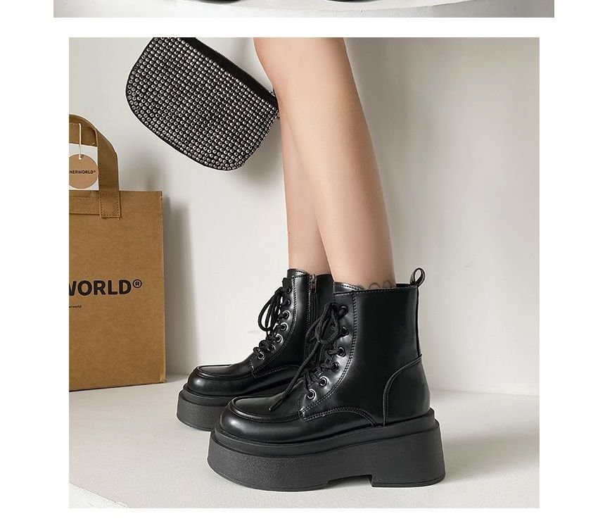 Boots Platform Lace Short Up