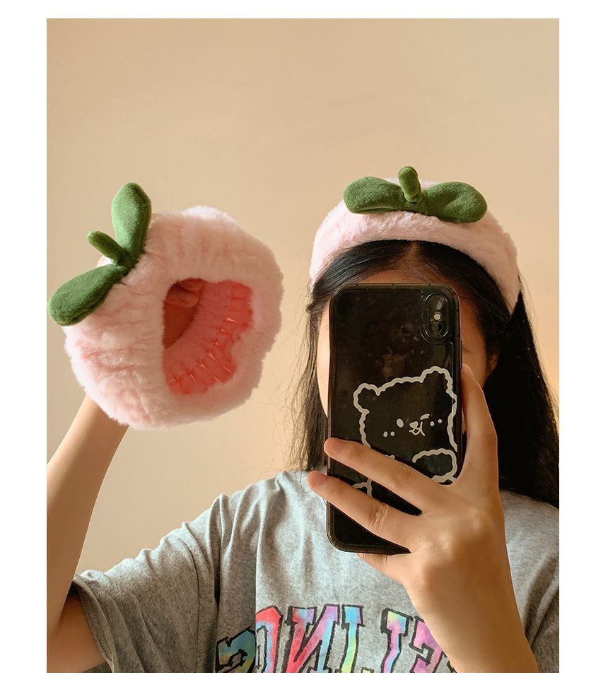 Chenille Band / Tie Wrist Peach Hair Headband