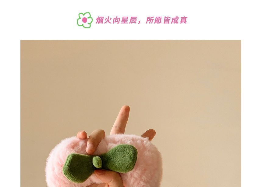 Chenille Band / Tie Wrist Peach Hair Headband