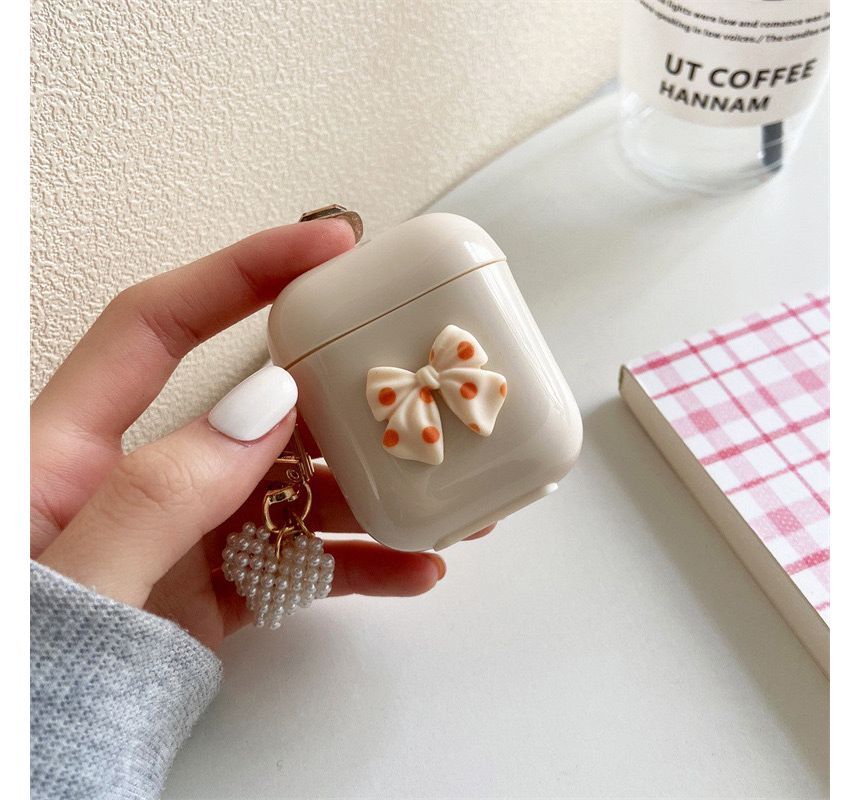 Case Earphone AirPods Faux / Pearl Bow Pro Skin