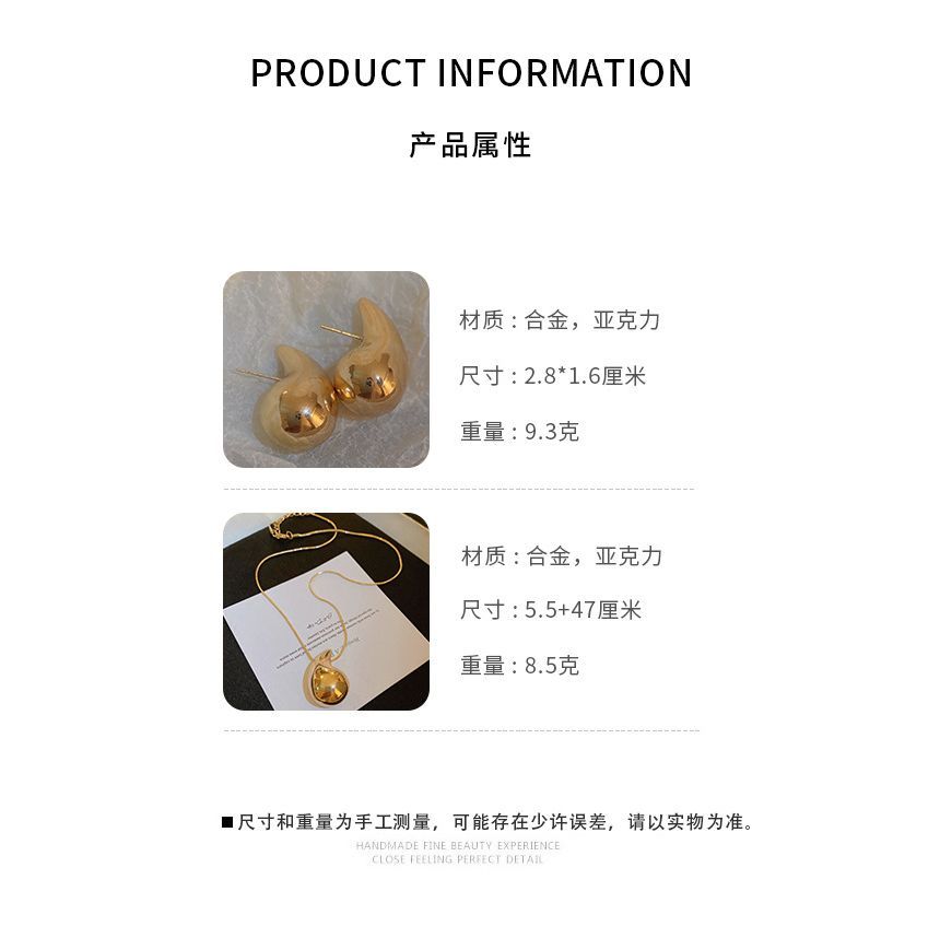 Waterdrop Ear Necklace Stud /