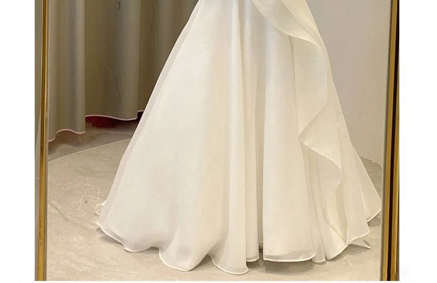 A-Line Strapless Gown Shirred Wedding