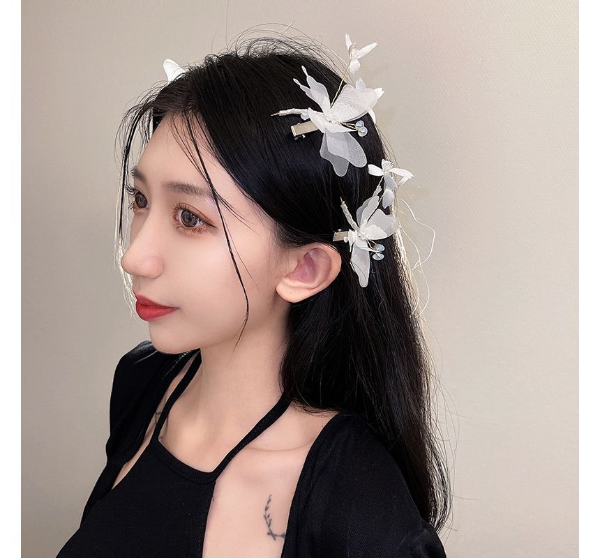 Gemstone Hair Clip Set / Butterfly