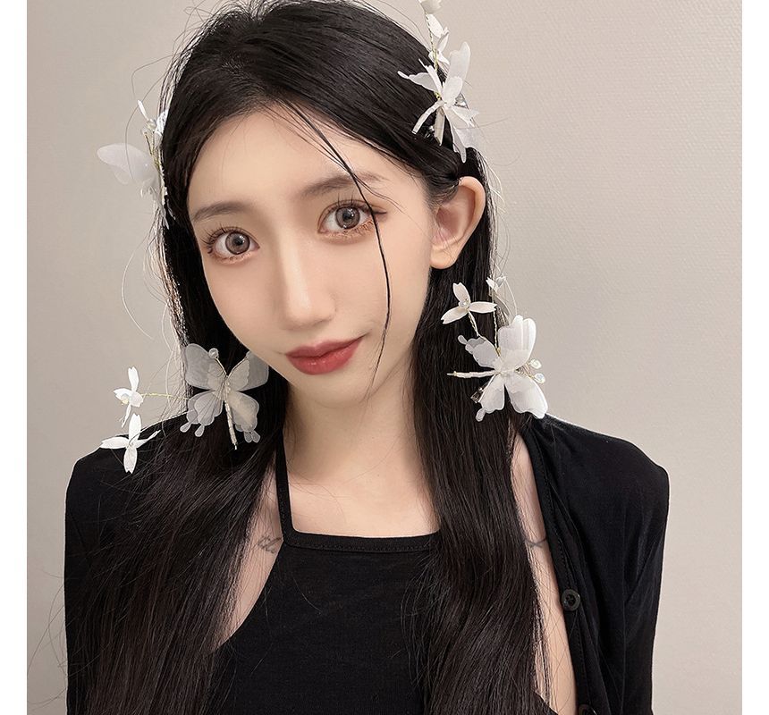 Gemstone Hair Clip Set / Butterfly