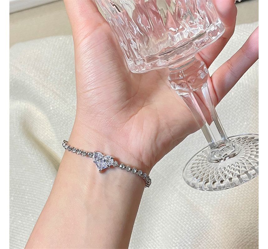 Bracelet Heart Rhinestone