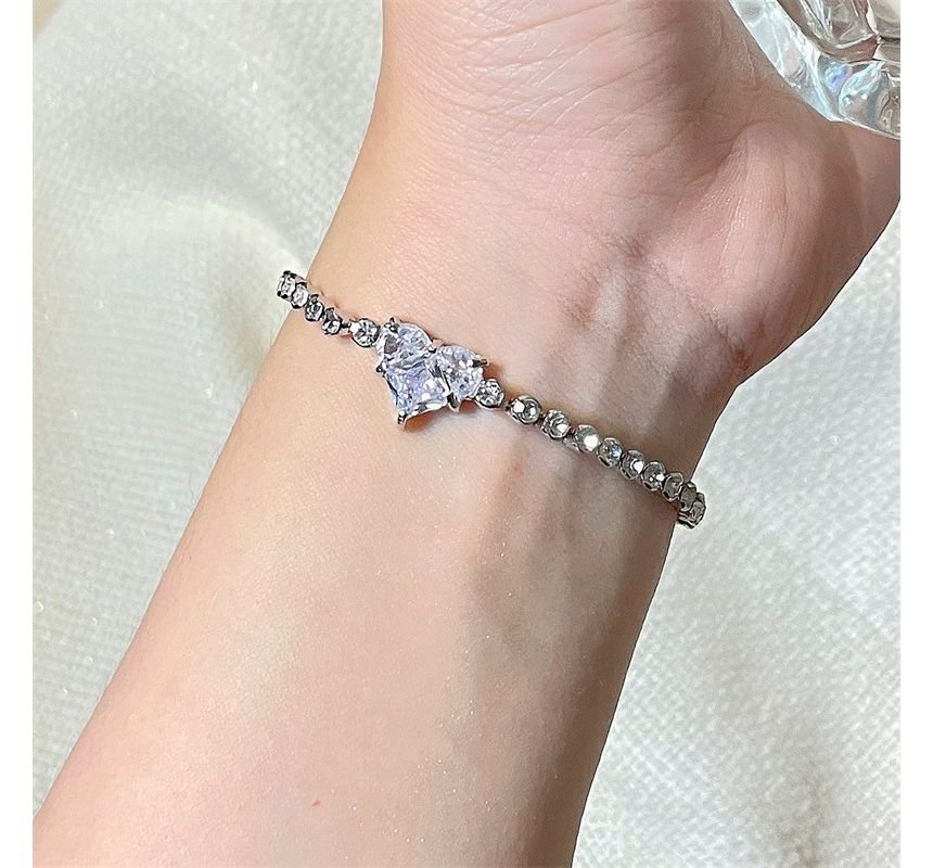 Bracelet Heart Rhinestone