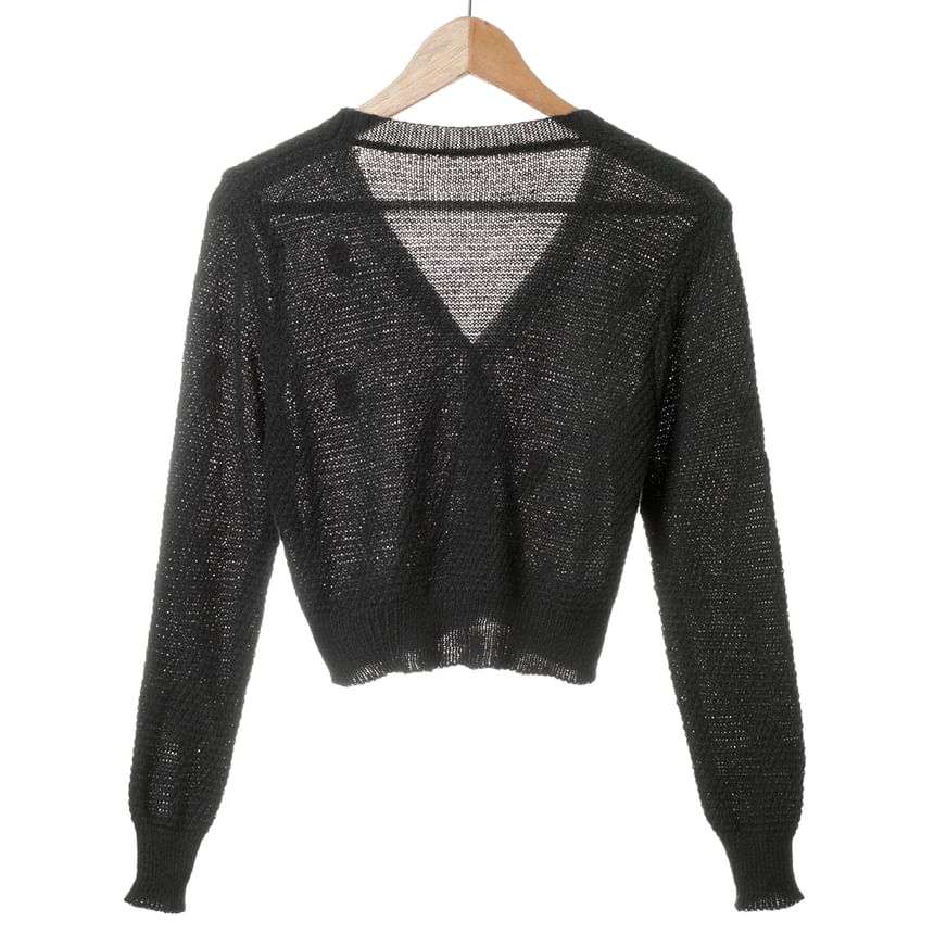 Square Cardigan Crop Top Neck Tank Floral Set: Embroidered Knit +