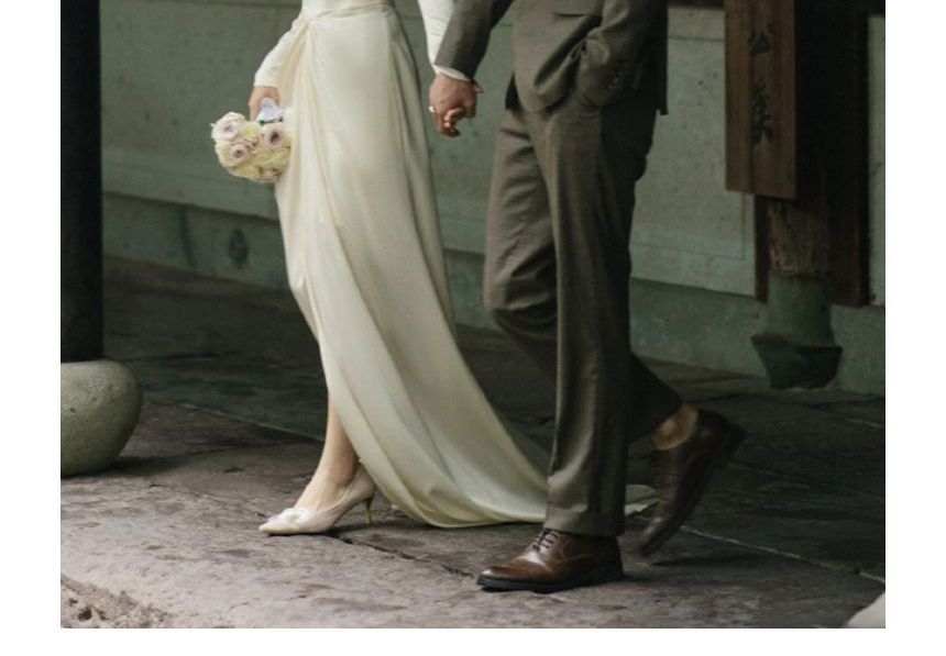 Wedding Plain Puff-Sleeve Neck Gown Sheath Square