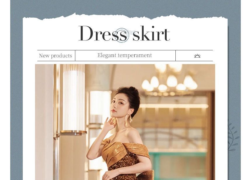 Evening Shoulder Sequin Sleeveless A-Line Off Bow Gown Panel