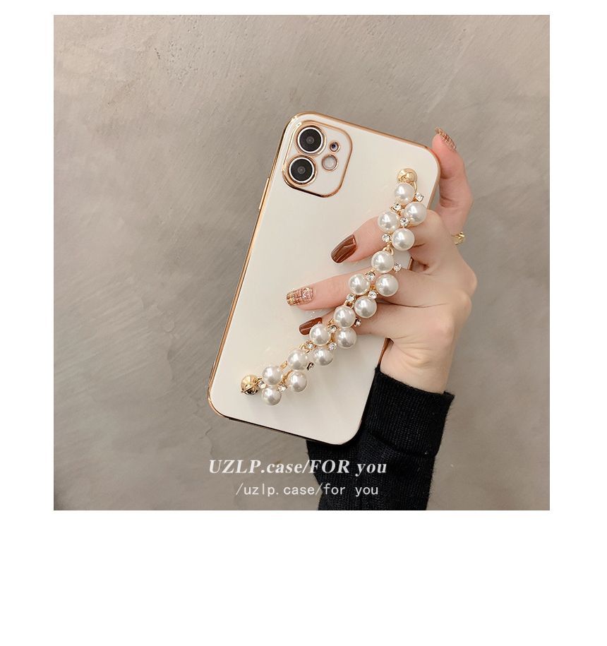 Faux Phone Chain Pearl Case